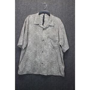 Lululemon Airing Easy Camp Collar Shirt Mens 2XL Gray Leopard
